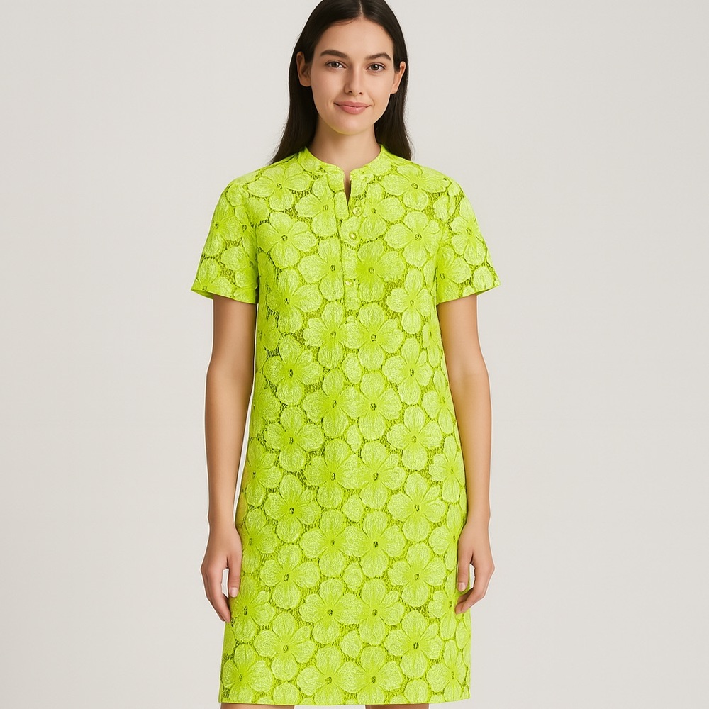 Diane Von Furstenberg Lime Green Asymmetrical Dress